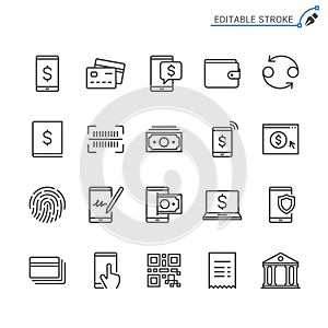 Internet banking outline icon set