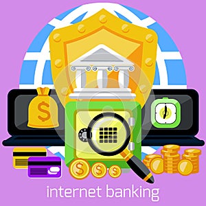 Internet banking and security deposit concept