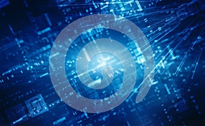Internet data transmission, Binary Code Background, Digital Abstract technology background