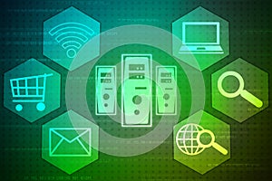Internet binary data code computing or transmission process,Internet data transmission,