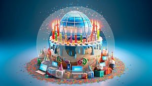 Internet birthday gratulation fantasy card