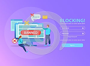 Internet Blocking Isometric Background