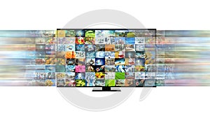 Internet broadband connection and smart TV concept