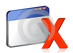 Internet Browser with Error Symbol