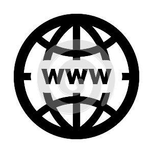 An Internet browser icon with the word www. Vector.