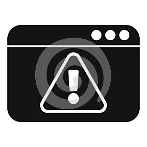 Internet browser window displaying error message with exclamation point