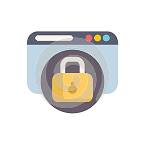 Internet browser window displaying security padlock icon