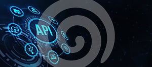 Internet, business, Technology and network concept. Application Programming Interface. Software development tool. 3d illustration