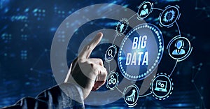 Internet, business, Technology and network concept. Big Data Internet Information