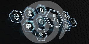 Internet, business, Technology and network concept.Big Data Internet Information