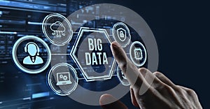 Internet, business, Technology and network concept.Big Data Internet Information