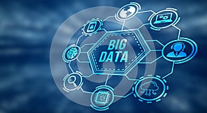 Internet, business, Technology and network concept. Big Data Internet Information