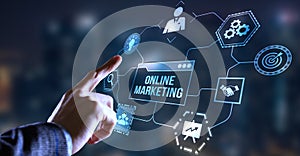 Internet, business, Technology and network concept. Digital Marketing Technology Solution for Online