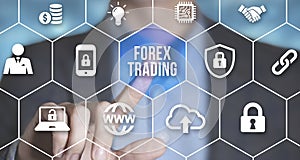 Internet, business, Technology and network concept. FOREX TRADING, new business concept