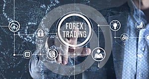 Internet, business, Technology and network concept. FOREX TRADING, new business concept