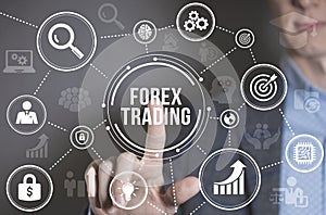 Internet, business, Technology and network concept. FOREX TRADING, new business concept