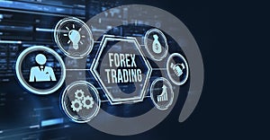 Internet, business, Technology and network concept. FOREX TRADING, new business concept