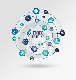 Internet, business, Technology and network concept. FOREX TRADING, new business concept. 3d illustration