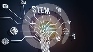 Internet, business, Technology and network concept.Science, technology, engineering and math. STEM concept. 3d illustration