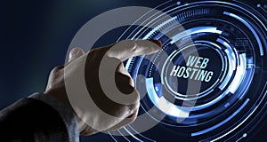 Internet, business, Technology and network concept. Web Hosting. The activity of providing storage space and access for websites