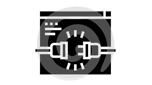 internet cable disonnected glyph icon animation