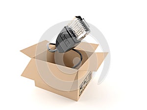 Internet cable inside box