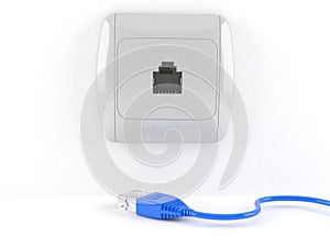 Internet cable with network socket