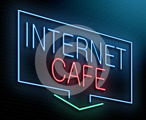 Internet cafe concept. photo
