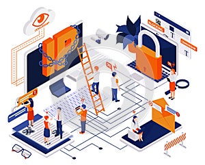 Internet Censorship Isometric Composition