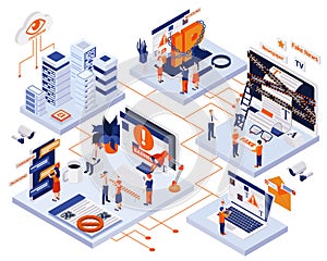 Internet Censorship Isometric Composition