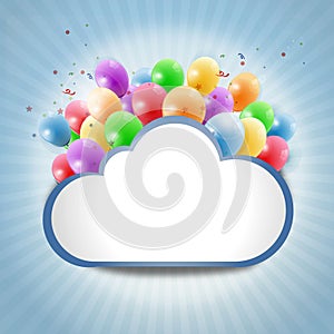 Internet cloud with colorful balloons