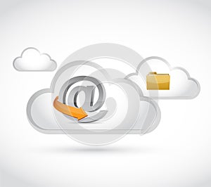 Internet cloud computing folder illustration