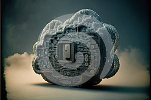 IT internet cloud computing storage technology cyberspace concept. AI generated