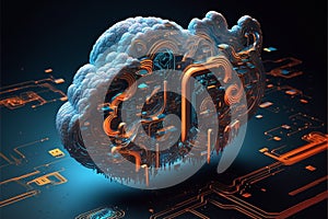 IT internet cloud computing storage technology cyberspace concept. AI generated