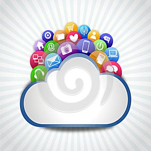 Internet cloud with icons