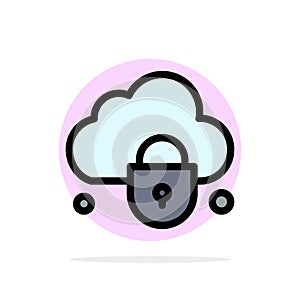 Internet, Cloud, Lock, Security Abstract Circle Background Flat color Icon