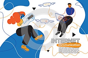 Rete informatica mondiale comunicazione colorato un appartamento progetto stile formato pubblicitario per siti ragnatela 