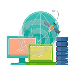 Internet Communication Concept Flat Style Vector