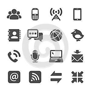 Internet communication icon set, vector eps10