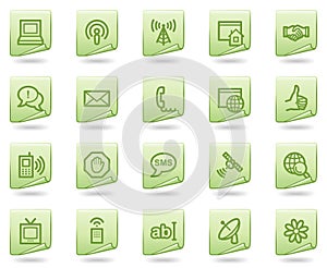 Internet communication web icons, green document