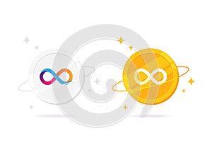 Internet Computer ICP coin flat icon isolated on white background