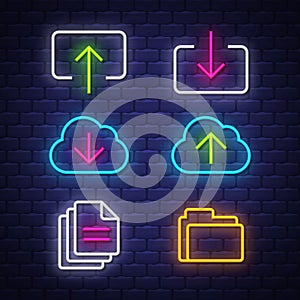 Internet and computer neon signs collection