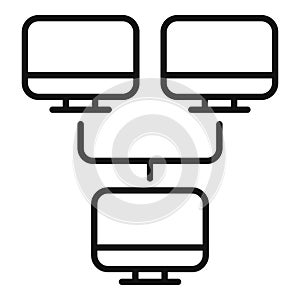 Internet computer network icon outline vector. Local data cloud