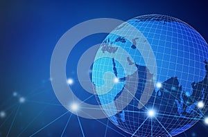 Internet Concept of global business, connection symbols communication lines, 3d illustration