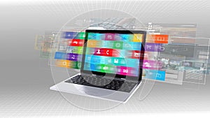 Internet concept on a laptop