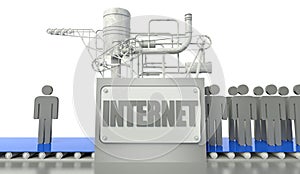 Internet concept with man and group of people