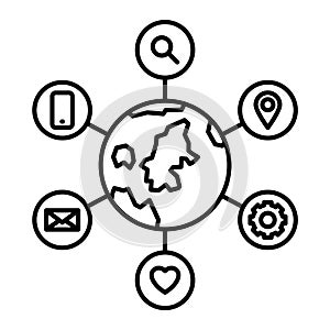 Internet connected devices Isolated Vector icon