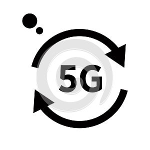 Internet connection, 5G wireless network isolated line icon