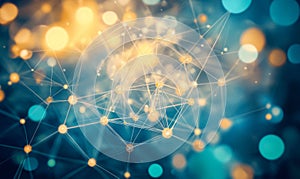 Internet connection. Geometric abstract background with connected dots and lines. Molecular structure and communication