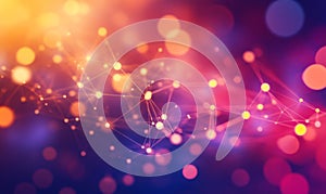 Internet connection. Geometric abstract background with connected dots and lines. Molecular structure and communication